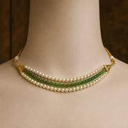 Emerald Aura Pearl Choker