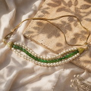 Emerald Aura Pearl Choker