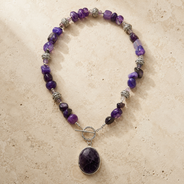 Violet Echo Purple Agate Pendant Necklace