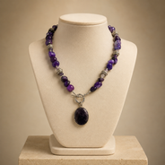 Violet Echo Purple Agate Pendant Necklace