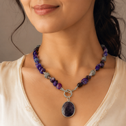 Violet Echo Purple Agate Pendant Necklace