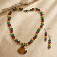 Multicolour Chakra Fan Pendant Set