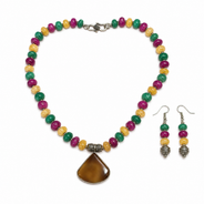 Multicolour Chakra Fan Pendant Set