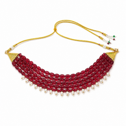 Ruby Bloom Pearl Choker