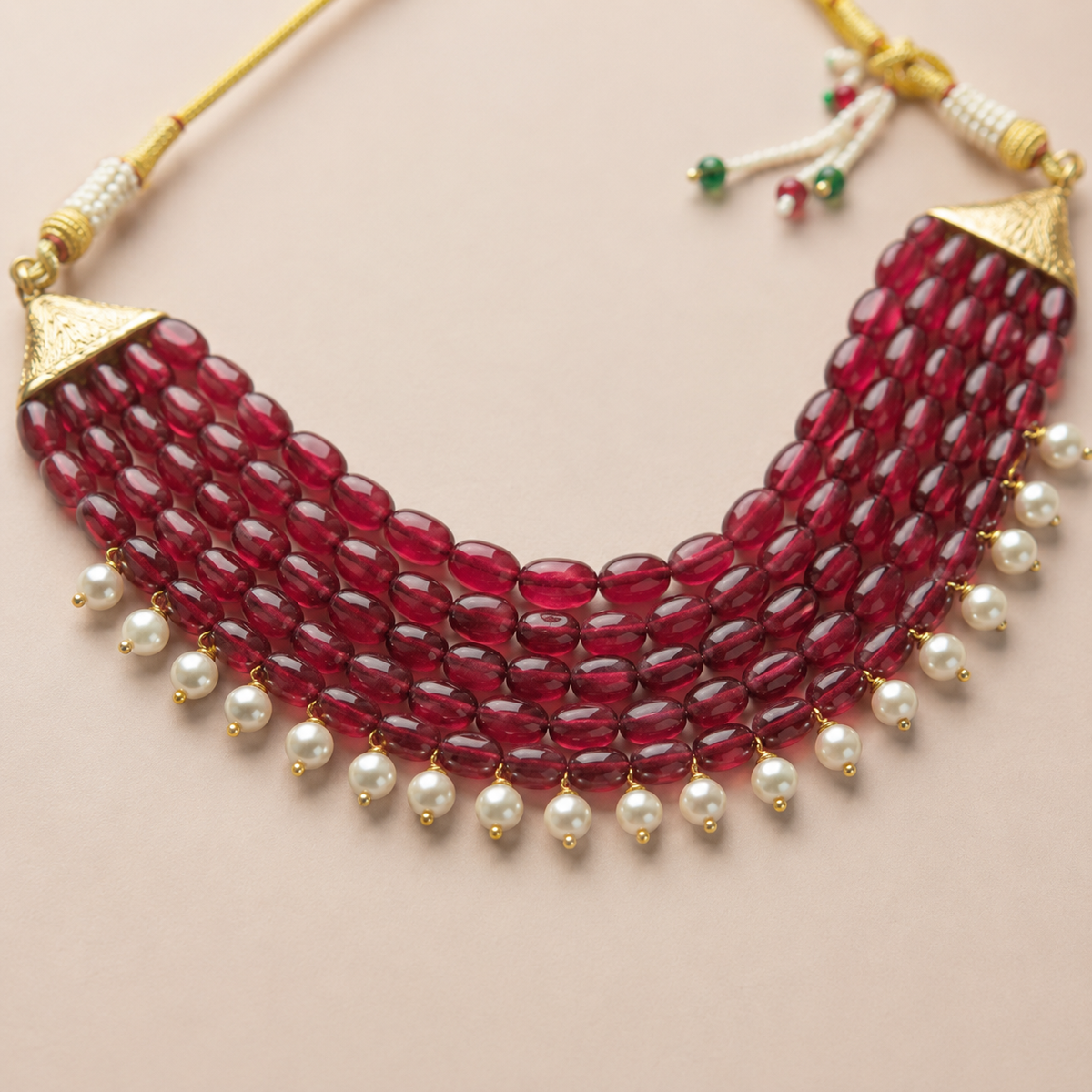Ruby Bloom Pearl Choker