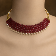 Ruby Bloom Pearl Choker