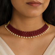 Ruby Bloom Pearl Choker