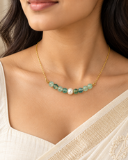 Verdant Pearl Green Fluorite Mini Necklace