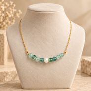 Verdant Pearl Green Fluorite Mini Necklace