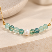 Verdant Pearl Green Fluorite Mini Necklace