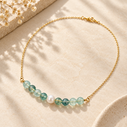Verdant Pearl Green Fluorite Mini Necklace