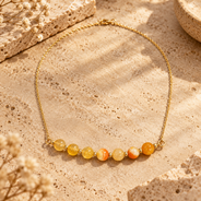 Sunlit Carnelian Brass-Spacer Mini Necklace