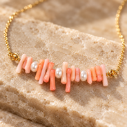 Coral Whisper Pearl Mini Necklace
