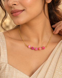 Ruby Ember Red Quartz Mini Necklace