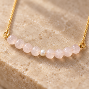 Blush Pearl Rose Quartz Mini Necklace