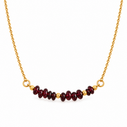 Wine Glow Garnet Chip Mini Necklace