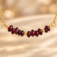 Wine Glow Garnet Chip Mini Necklace