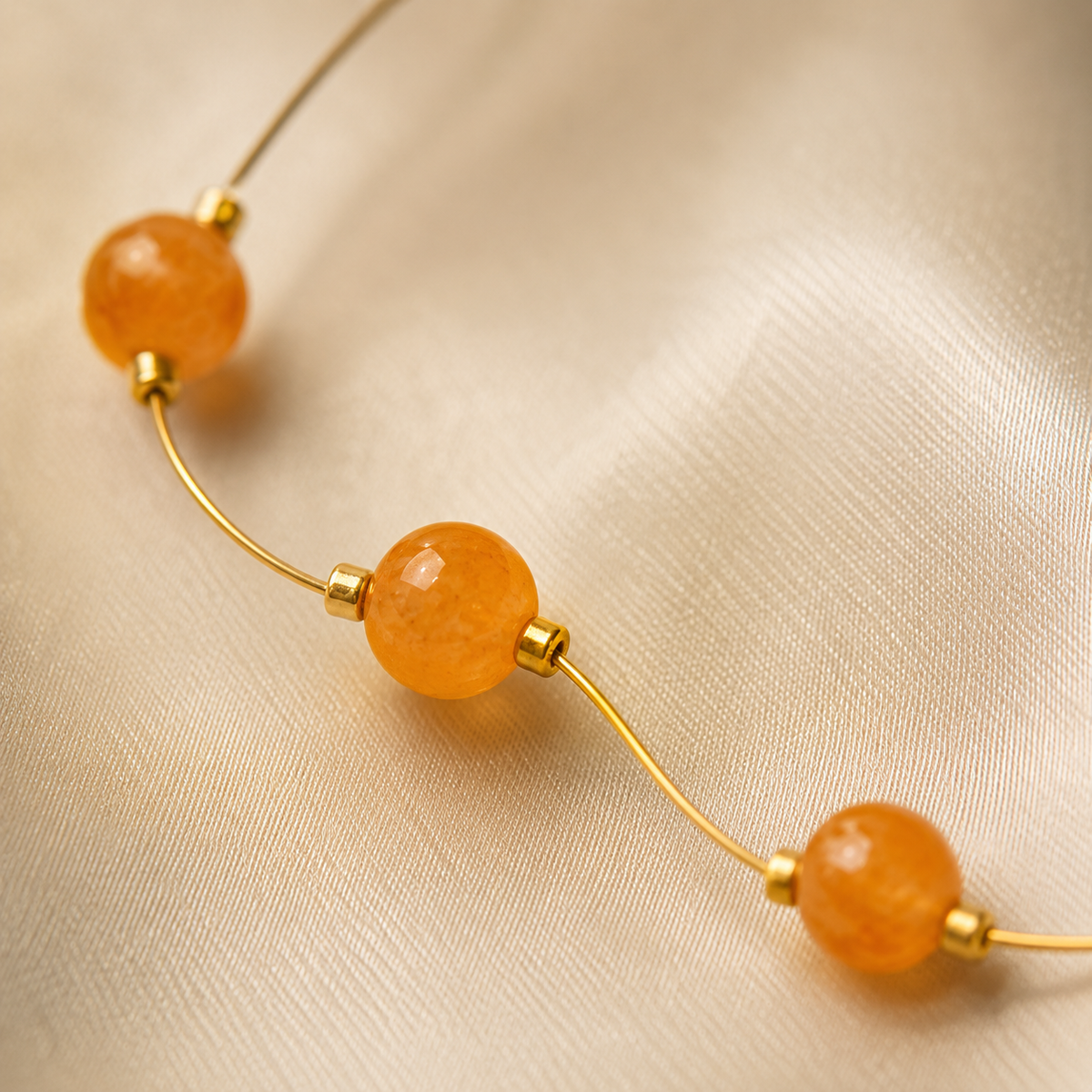 Citrine Dew Fine-Wire Necklace – view 7 | Pathrohi