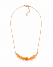 Sunlit Carnelian Brass-Spacer Mini Necklace – view 6 | Pathrohi