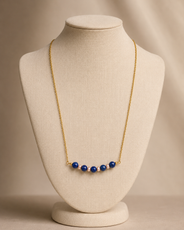 Indigo Pearl Blue Onyx Mini Necklace – view 4 | Pathrohi