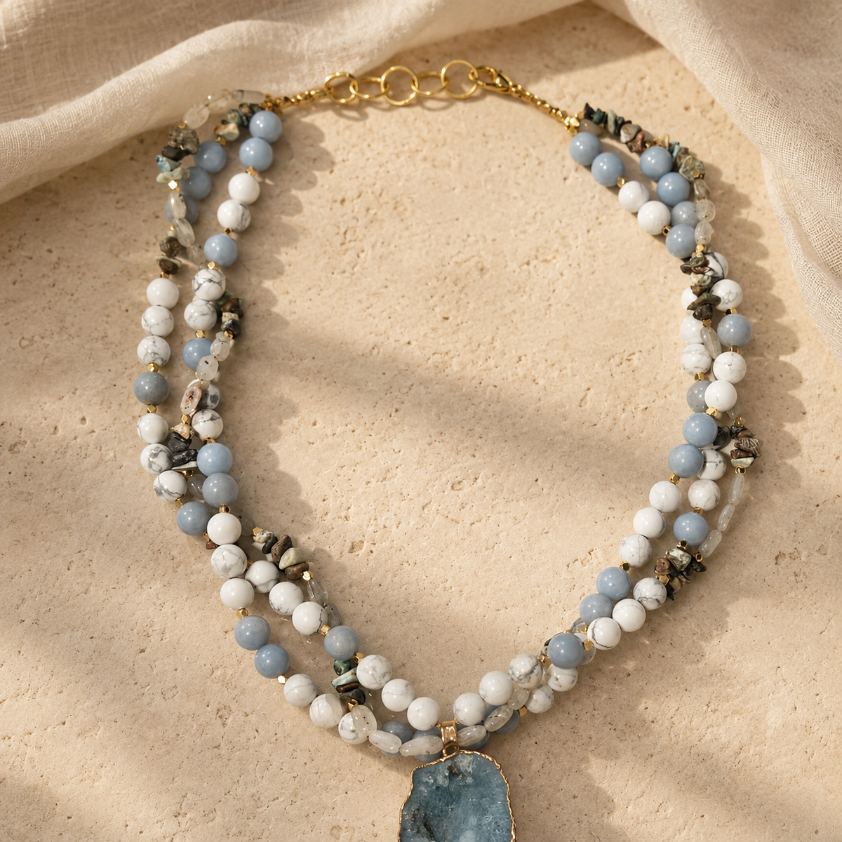 Rose Reverie Rubellite & Quartz Crystal Necklace – view 5 | Pathrohi