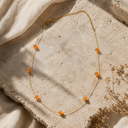Citrine Dew Fine-Wire Necklace – view 5 | Pathrohi