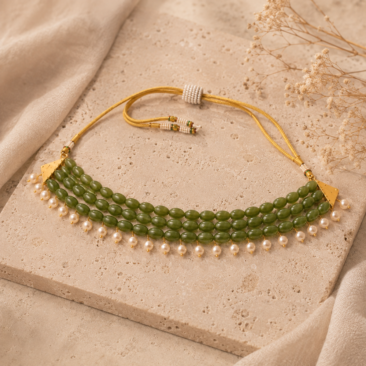 Emerald Royale Pearl Choker – view 11 | Pathrohi