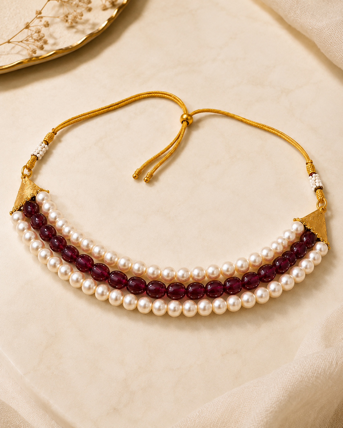 Ruby Grace Pearl Choker – view 5 | Pathrohi