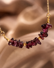 Wine Glow Garnet Chip Mini Necklace – view 8 | Pathrohi