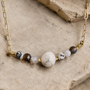 Earth Script Dragon Vein Agate Mini Necklace – view 3 | Pathrohi