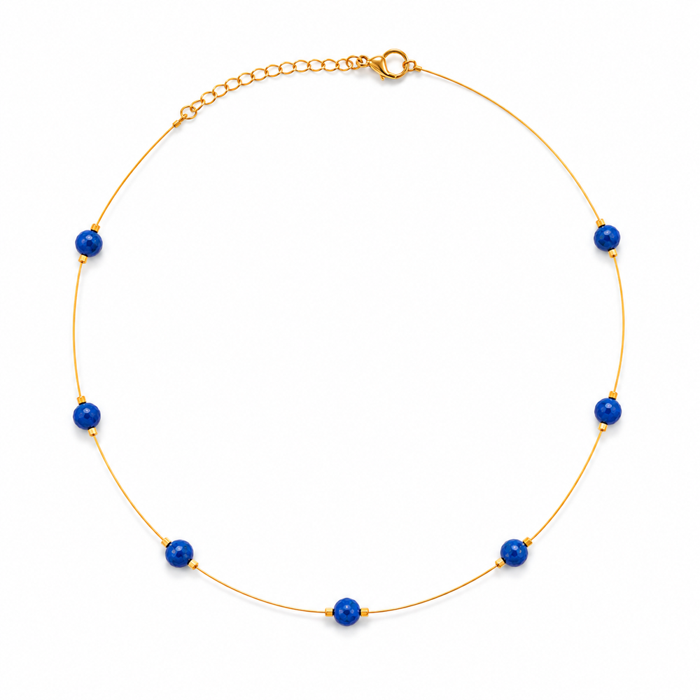 Blue Dew Fine-Wire Necklace – view 1 | Pathrohi