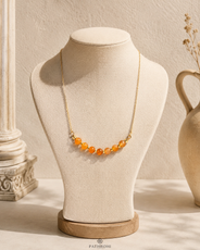 Sunlit Carnelian Brass-Spacer Mini Necklace – view 8 | Pathrohi