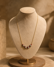 Spotted Ember Dalmatian Stone Mini Necklace – view 2 | Pathrohi