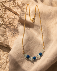 Ocean Forest Aventurine & Blue Onyx Mini Necklace – view 6 | Pathrohi