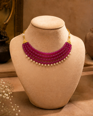 Fuchsia Royale Pearl Choker – view 2 | Pathrohi