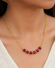 Ruby Ember Red Quartz Mini Necklace – view 4 | Pathrohi