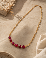Ruby Ember Red Quartz Mini Necklace – view 10 | Pathrohi