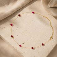 Fuchsia Dew Fine-Wire Necklace – view 2 | Pathrohi