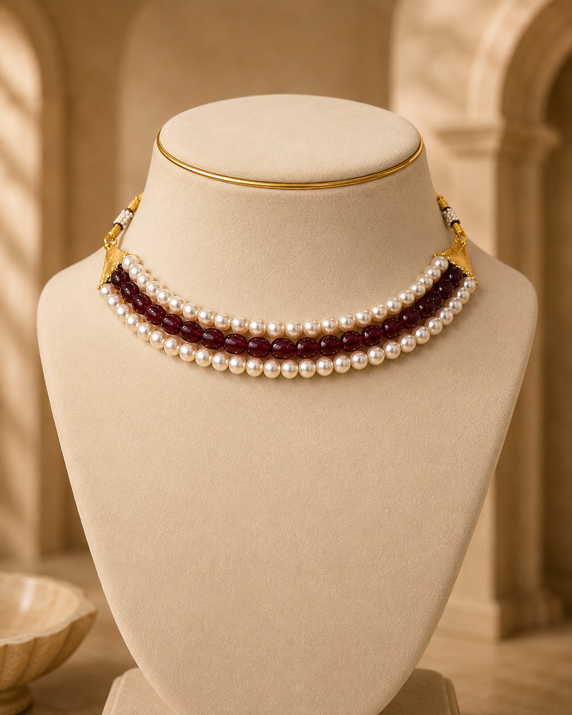 Ruby Grace Pearl Choker – view 4 | Pathrohi