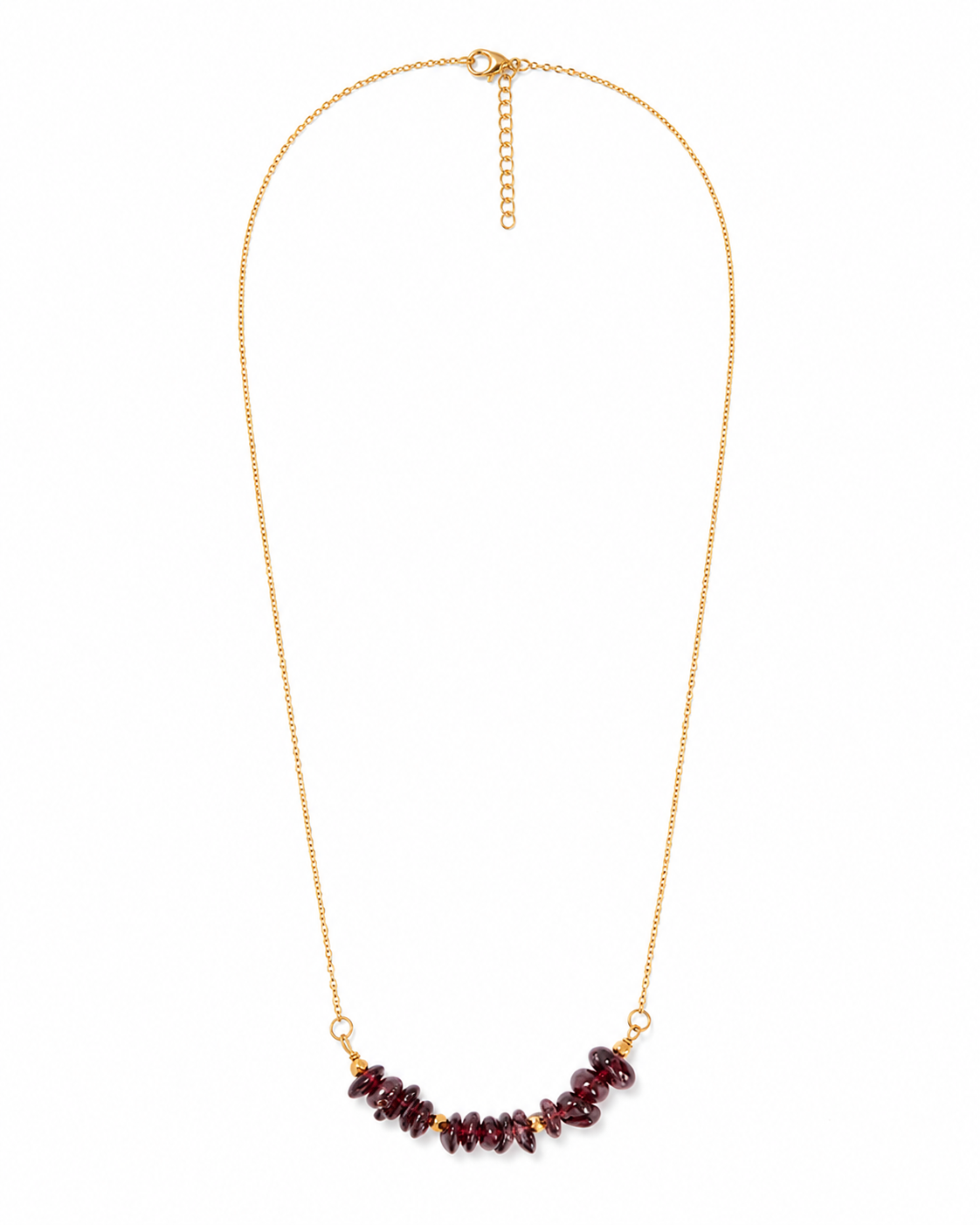 Wine Glow Garnet Chip Mini Necklace – view 6 | Pathrohi