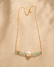 Verdant Pearl Green Fluorite Mini Necklace – view 2 | Pathrohi