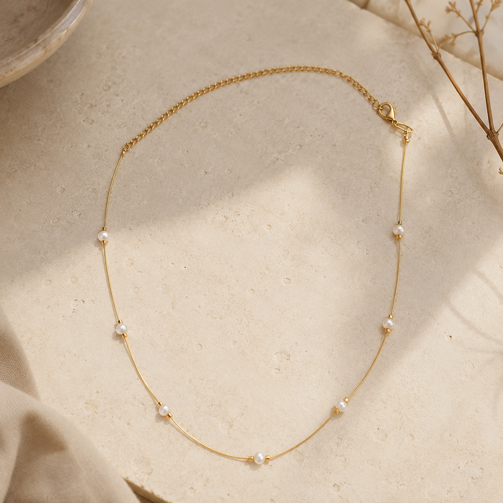 Pearl Dew Fine-Wire Necklace – view 1 | Pathrohi