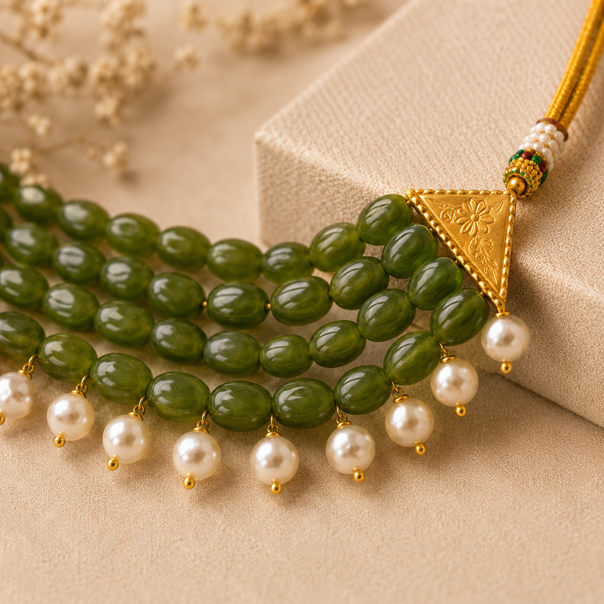 Emerald Royale Pearl Choker – view 10 | Pathrohi