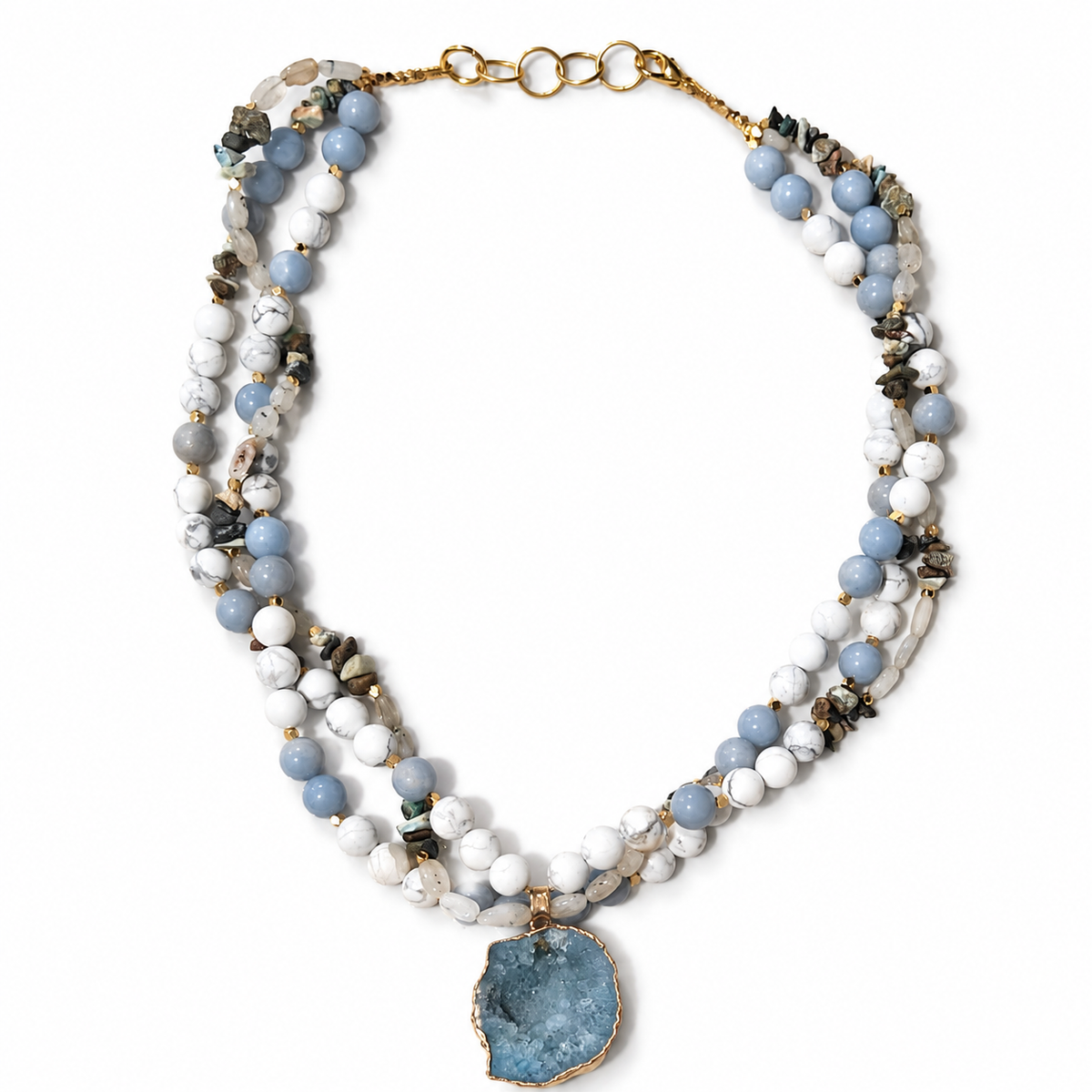 Rose Reverie Rubellite & Quartz Crystal Necklace – view 2 | Pathrohi