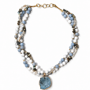Rose Reverie Rubellite & Quartz Crystal Necklace – view 2 | Pathrohi