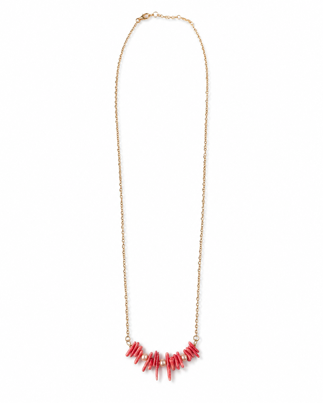 Coral Whisper Pearl Mini Necklace – view 2 | Pathrohi