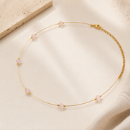 Rose Quartz Dew Fine-Wire Necklace – view 5 | Pathrohi
