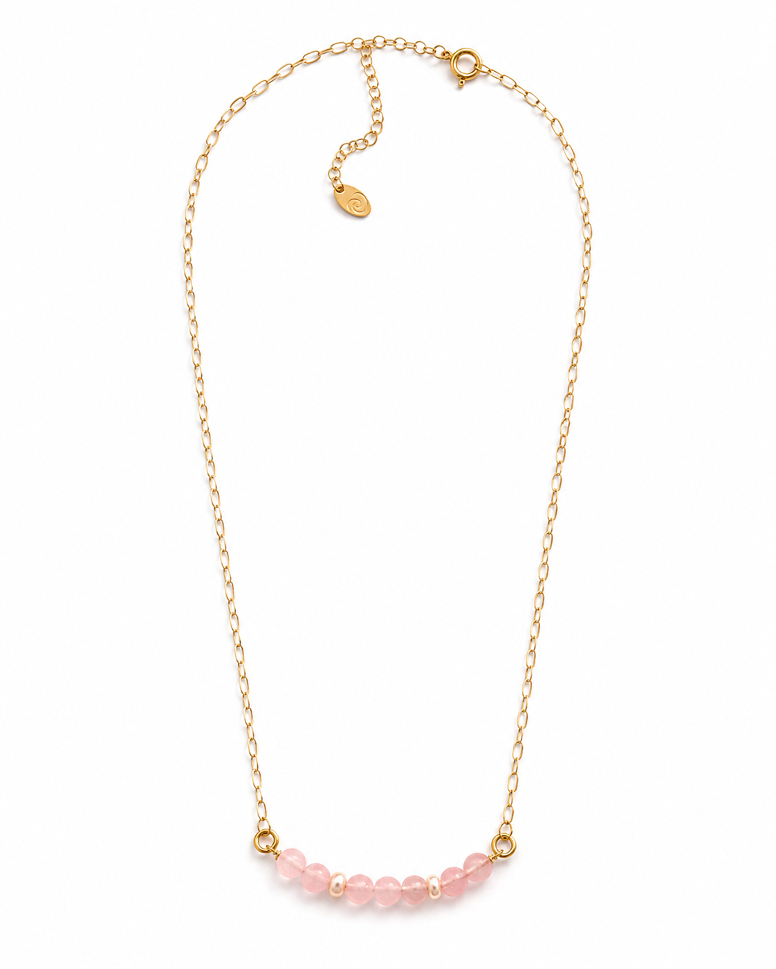 Blush Pearl Rose Quartz Mini Necklace – view 8 | Pathrohi
