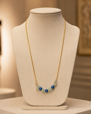 Ocean Forest Aventurine & Blue Onyx Mini Necklace – view 11 | Pathrohi