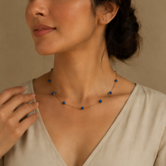 Blue Dew Fine-Wire Necklace – view 6 | Pathrohi
